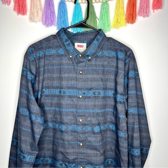 Men’s Levi’s Aztec California Baja Cali Printed Button Up Casual Top Shirt Large - Picture 2 of 11